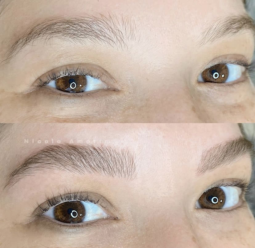 Antes e depois de nanofios com acabamento natural